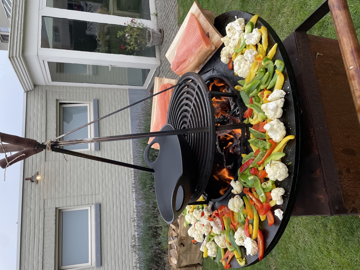 Groenten en zalm op de Ofyr